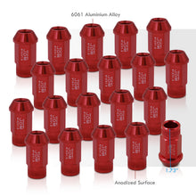 Load image into Gallery viewer, JDM Sport M12 X 1.5 Aluminum Open Lug Nuts Red (20 Piece)