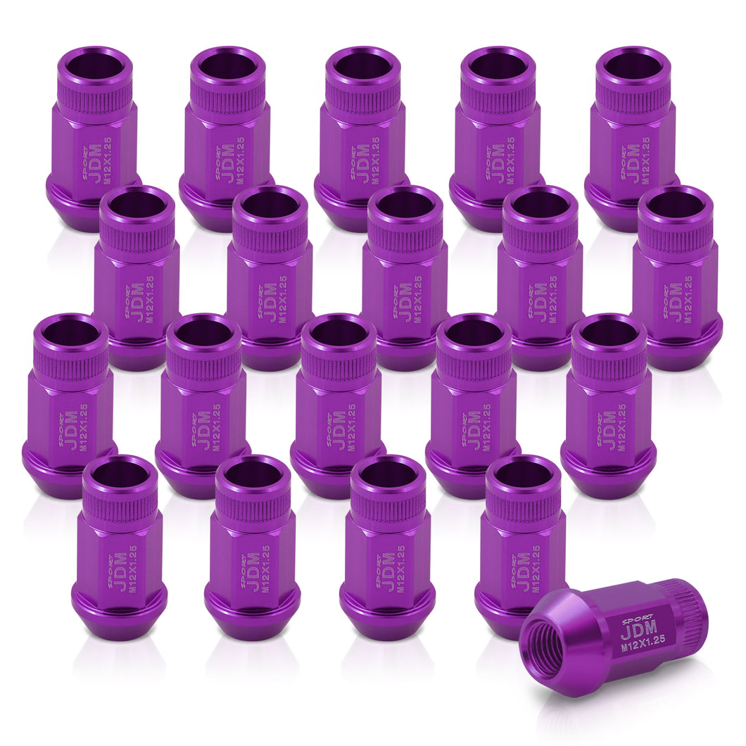 JDM Sport M12 X 1.25 Aluminum Open Lug Nuts Purple (20 Piece)