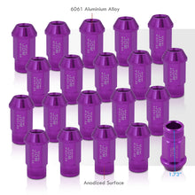 Load image into Gallery viewer, JDM Sport M12 X 1.25 Aluminum Open Lug Nuts Purple (20 Piece)