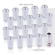 Load image into Gallery viewer, JDM Sport M12 X 1.5 Aluminum Open Lug Nuts Silver (20 Piece)