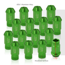 Load image into Gallery viewer, JDM Sport M12 X 1.5 Aluminum Open Lug Nuts Green (16 Piece)