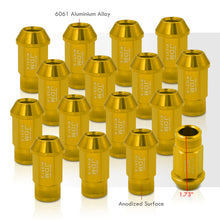 Load image into Gallery viewer, JDM Sport M12 X 1.5 Aluminum Open Lug Nuts Gold (16 Piece)