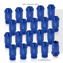 Load image into Gallery viewer, JDM Sport M12 X 1.5 Aluminum Open Lug Nuts Blue (20 Piece)
