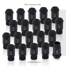 Load image into Gallery viewer, JDM Sport M12 X 1.25 Aluminum Open Lug Nuts Matte Black (20 Piece)