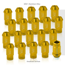 Load image into Gallery viewer, JDM Sport M12 X 1.25 Aluminum Open Lug Nuts Gold (20 Piece)