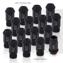 Load image into Gallery viewer, JDM Sport M12 X 1.25 Aluminum Open Lug Nuts Matte Black (16 Piece)