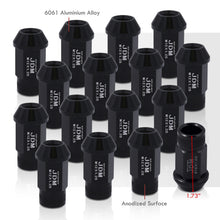 Load image into Gallery viewer, JDM Sport M12 X 1.25 Aluminum Open Lug Nuts Black (16 Piece)