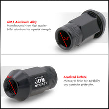Load image into Gallery viewer, JDM Sport M12 X 1.25 Aluminum Open Lug Nuts Gun Metal (20 Piece)