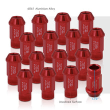 Load image into Gallery viewer, JDM Sport M12 X 1.25 Aluminum Open Lug Nuts Red (16 Piece)

