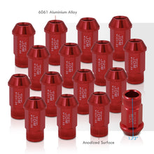 Load image into Gallery viewer, JDM Sport M12 X 1.25 Aluminum Open Lug Nuts Red (16 Piece)
