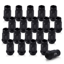 Load image into Gallery viewer, JDM Sport M12 X 1.25 Aluminum Open Lug Nuts Black (20 Piece)