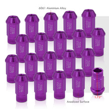 Load image into Gallery viewer, JDM Sport M12 X 1.5 Aluminum Open Lug Nuts Purple (20 Piece)