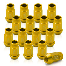 Load image into Gallery viewer, JDM Sport M12 X 1.25 Aluminum Open Lug Nuts Gold (16 Piece)