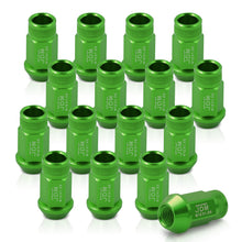 Load image into Gallery viewer, JDM Sport M12 X 1.25 Aluminum Open Lug Nuts Green (16 Piece)