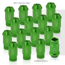 Load image into Gallery viewer, JDM Sport M12 X 1.25 Aluminum Open Lug Nuts Green (16 Piece)
