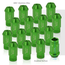 Load image into Gallery viewer, JDM Sport M12 X 1.25 Aluminum Open Lug Nuts Green (16 Piece)