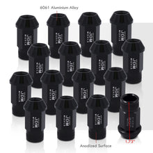Load image into Gallery viewer, JDM Sport M12 X 1.5 Aluminum Open Lug Nuts Black (16 Piece)