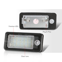 Load image into Gallery viewer, Audi A3 A4 A5 A6 A8 Q7 White SMD LED License Plate Lights Clear Len