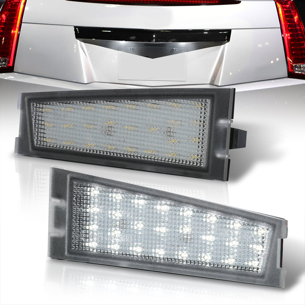 Cadillac CTS Sedan 2008-2010 White SMD LED License Plate Lights Clear Len