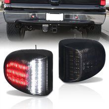 Load image into Gallery viewer, Chevrolet Silverado Tahoe Suburban 1999-2013 / GMC Sierra Yukon 1999-2013 / Cadillac Escalade 2002-2006 White & Red LED License Plate Lights Smoke Len