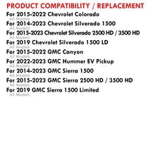 Load image into Gallery viewer, Chevrolet Silverado 2014-2023 / Chevrolet Colorado 2015-2022 / GMC Sierra 2014-2023 / GMC Canyon 2015-2022 White SMD LED License Plate Lights Clear Len