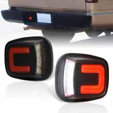 Load image into Gallery viewer, Chevrolet C/K Series 1988-2000 / Suburban Tahoe 1992-2000 / Blazer 1992-1994 / S10 1994-2002 / Cadillac Escalade 1999-2000 / GMC C/K 1988-2000 / Yukon 1992-2000 / Sonoma 1992-2002 White & Red Bar SMD LED License Plate Lights Clear Len