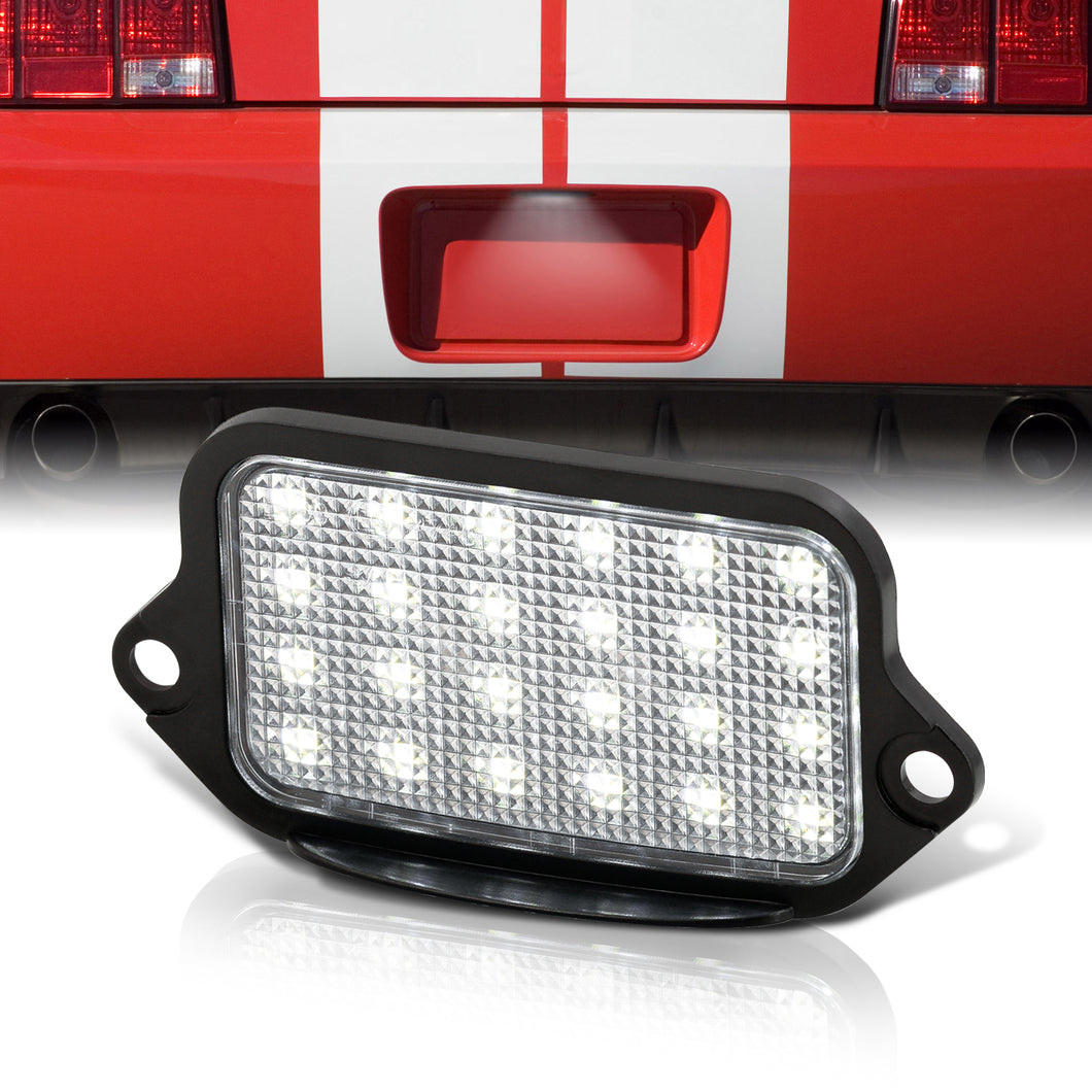 Ford Mustang 2005-2009 White SMD LED License Plate Lights Clear Len