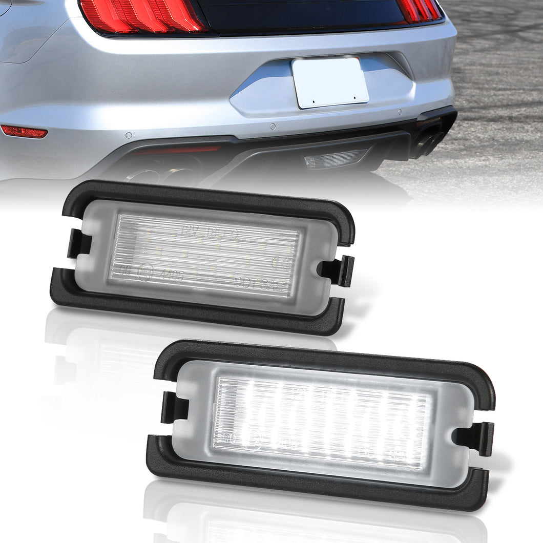 Ford Mustang 2015-2023 White SMD LED License Plate Lights Clear Len