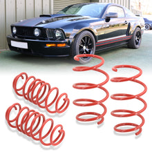 Load image into Gallery viewer, Ford Mustang 2005-2014 Lowering Springs Red (V6 Drop Front ~1.1" / Rear ~1.9") (V8 Drop Front ~ 1.5" / Rear ~ 2.2")