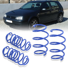 Load image into Gallery viewer, Volkswagen Golf 1999-2005 / Jetta 4CYL 1999-2005 Lowering Springs Blue (Golf Front ~1.8" / Rear ~1.8") (Jetta Front ~1.8" / Rear ~1.3")