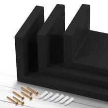 Load image into Gallery viewer, Wall Mounted U-Shaped Floating Shelves 3-Piece Black