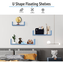Load image into Gallery viewer, Wall Mounted U-Shaped Floating Shelves 3-Piece Blue