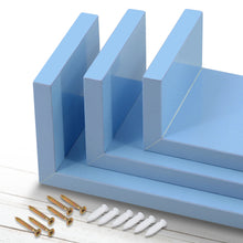 Load image into Gallery viewer, Wall Mounted U-Shaped Floating Shelves 3-Piece Blue