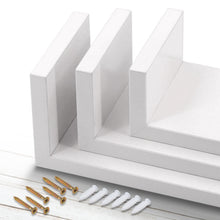 Load image into Gallery viewer, Wall Mounted U-Shaped Floating Shelves 3-Piece White