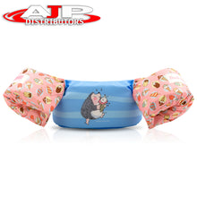 Load image into Gallery viewer, Kids Swim Float Life Jacket Vest with Arm Bands (20-50 LBS) Baby Blue Hedgehog