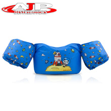 Load image into Gallery viewer, Kids Swim Float Life Jacket Vest with Arm Bands (20-50 LBS) Blue Rocket