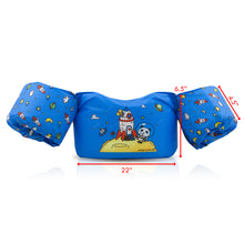 Load image into Gallery viewer, Kids Swim Float Life Jacket Vest with Arm Bands (20-50 LBS) Blue Rocket