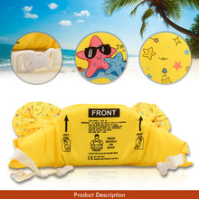 Load image into Gallery viewer, Kids Swim Float Life Jacket Vest with Arm Bands (20-50 LBS) Sunflower Yellow Starfish