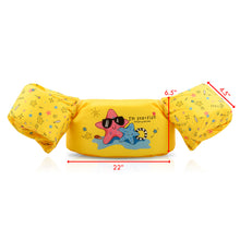 Load image into Gallery viewer, Kids Swim Float Life Jacket Vest with Arm Bands (20-50 LBS) Sunflower Yellow Starfish