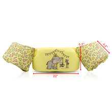 Load image into Gallery viewer, Kids Swim Float Life Jacket Vest with Arm Bands (20-50 LBS) Light Yellow Elephant