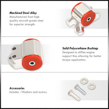 Load image into Gallery viewer, Honda Civic 1992-1995 / Del Sol 1993-1997 / Acura Integra 1994-2001 D to B Series Conversion Engine Motor Mount Silver with Red Polyurethane Bushings (3-Bolt Driver Side Mount Only)
