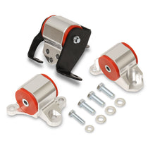 Load image into Gallery viewer, Honda Civic 1996-2000 D to B Series Conversion Engine Motor Mount Silver with Red Polyurethane Bushings (3-Bolt Driver Side Mount Only)
