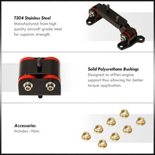 Load image into Gallery viewer, Subaru WRX 2002-2014 / STI 2004-2020 Engine & Transmission Motor Mount Black with Red Polyurethane Bushing