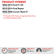 Load image into Gallery viewer, Ford F150 2004-2014 / Lincoln Mark LT 2006-2008 Front Amber LED Under Side Mirror Signal Marker Lights Smoke Len