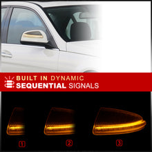 Load image into Gallery viewer, Mercedes C-Class W204 C300 C350 C63 2008-2012 / ML-Class W164 ML350 2008-2011 Front Amber Sequential LED Side Mirror Signal Marker Lights Clear Len
