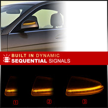 Load image into Gallery viewer, Mercedes C-Class W204 C300 C350 C63 2008-2012 / ML-Class W164 ML350 2008-2011 Front Amber Sequential LED Side Mirror Signal Marker Lights Smoke Len
