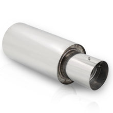 Load image into Gallery viewer, Universal 3" Inlet / 4.5" Straight Tip N1 Style Stainless Steel Exhaust Muffler Chrome