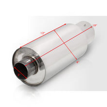 Load image into Gallery viewer, Universal 3" Inlet / 4.5" Straight Tip N1 Style Stainless Steel Exhaust Muffler Chrome