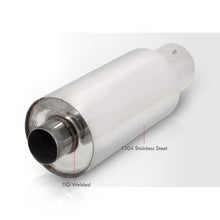 Load image into Gallery viewer, Universal 3" Inlet / 4.5" Straight Tip N1 Style Stainless Steel Exhaust Muffler Chrome