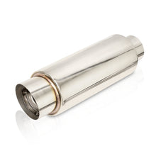 Load image into Gallery viewer, Universal 3" Inlet / 4" Slant Tip Fireball Style Stainless Steel Exhaust Muffler Chrome